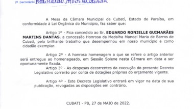 Decreto Legislativo Nº 549 – 2022