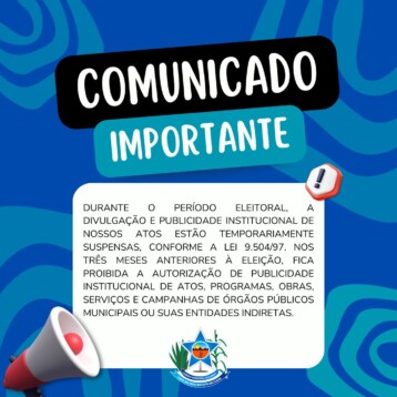 Divulgação e publicidade institucional de nossos atos estão temporariamente suspensas, conforme a Lei 9.504/97.